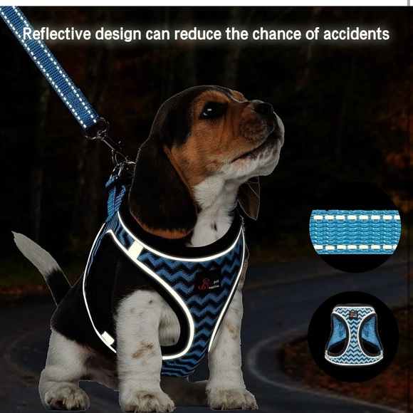 Vest Harness for Small breed Dogs, Reflective Harness and Leash - Picture 6 of 7